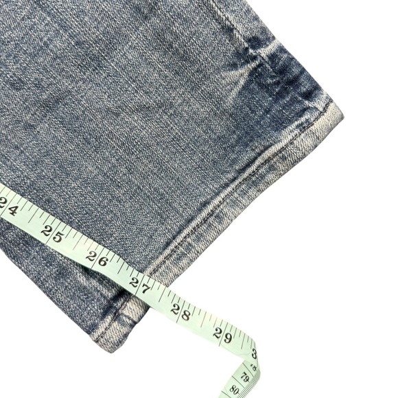 Pilcro Anthropologie Hyphen Patchwork Embroidered Straight Jeans 29 Medium Wash - Picture 9 of 10